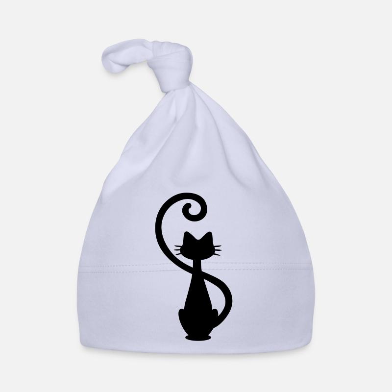 Katze - Chat - Cat - Silhouette Baby Bio-Mütze