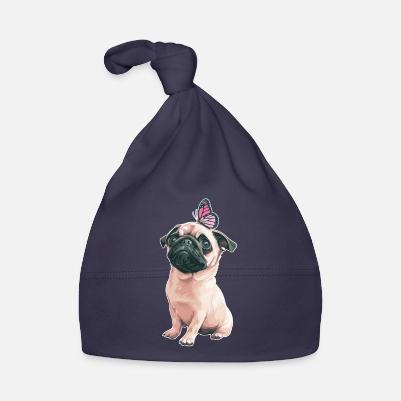 Carlin avec papillon Bonnet bio Bébé