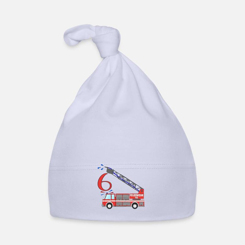 Feuerwehrauto 6.Geburtstag Baby Bio-Mütze