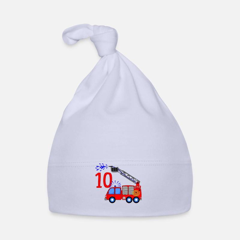 Fire engine 10 birthday ladder and water Organic Baby Cap