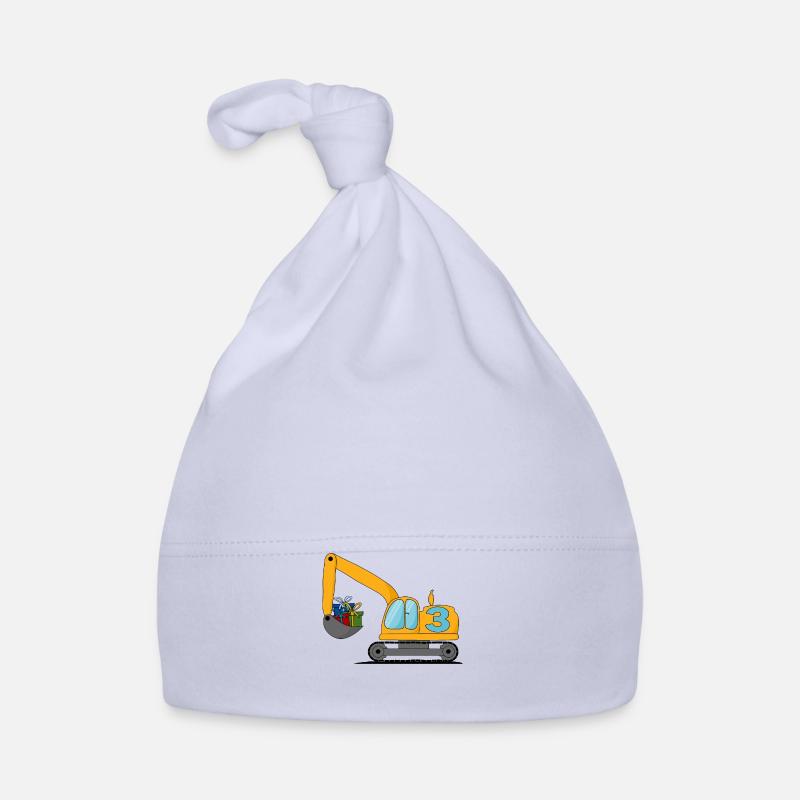 Excavator children 3rd birthday Organic Baby Cap