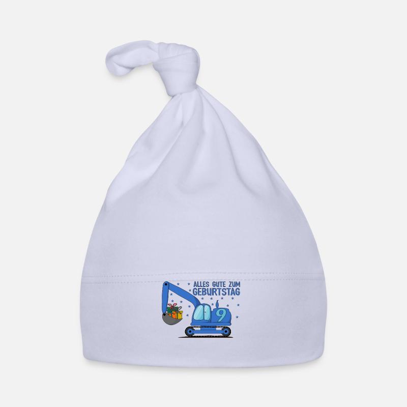 Bagger Kinder 9. Geburtstag Alles Gute Blau Baby Bio-Mütze