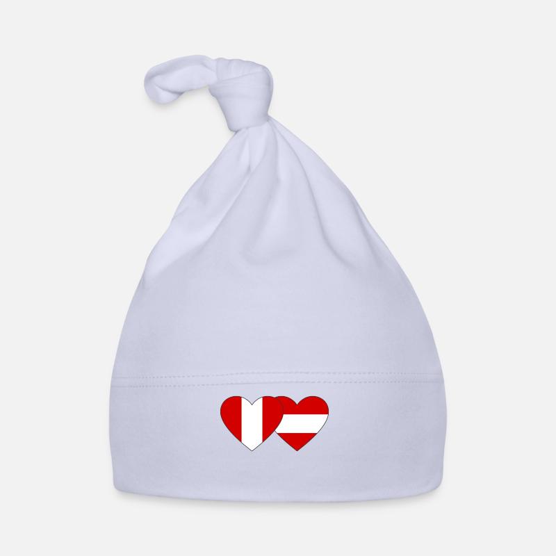 Peru Austria Heart Flag Organic Baby Cap