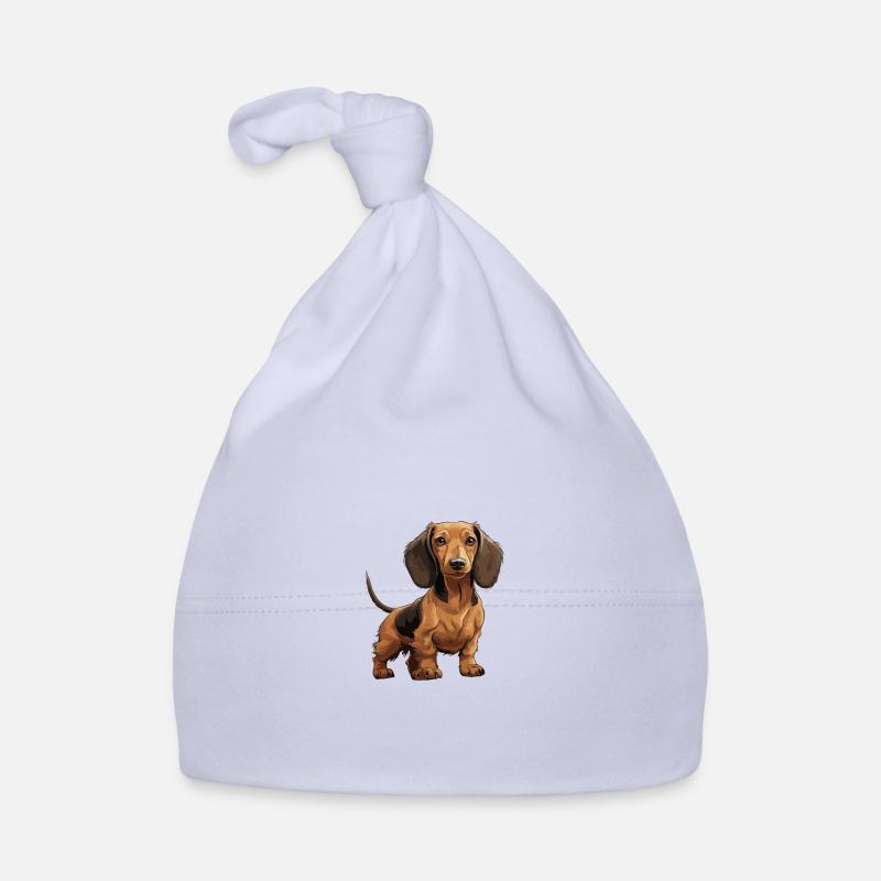 Dackel, Dachshund oder Teckel Niedlicher Jagdhund Baby Bio-Mütze