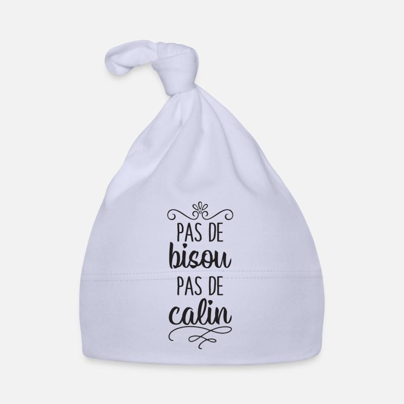 Pas de Bisou Pas de Calin - Bonnet bio Bébé - ciel
