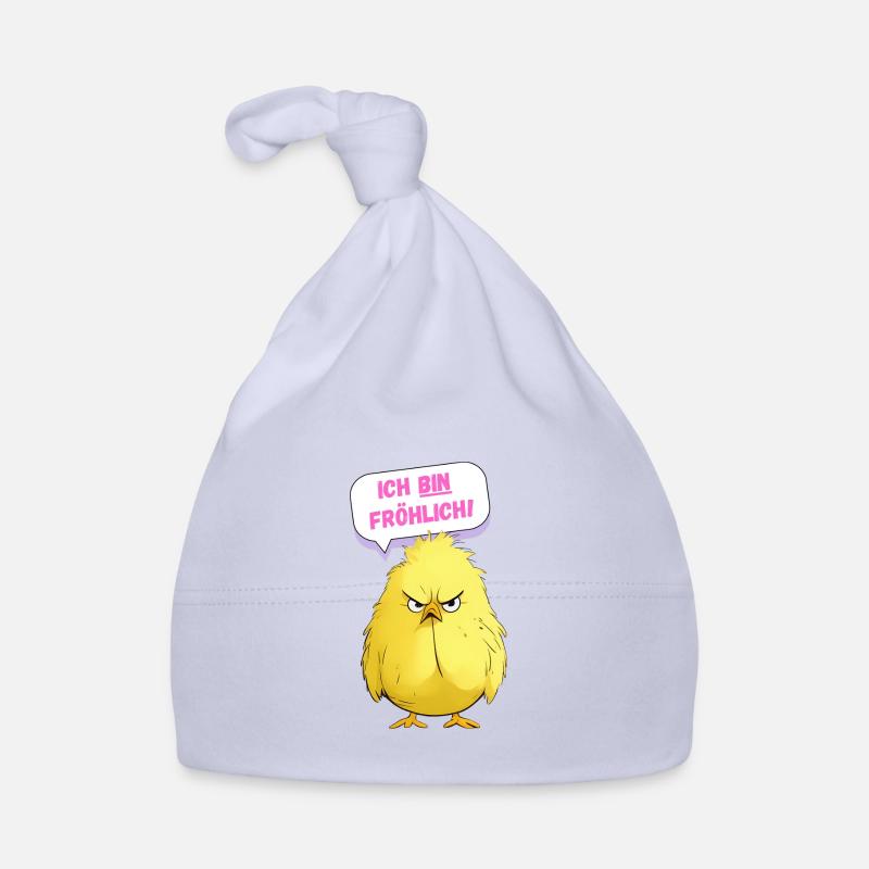 Grumpy Chicken - I'm Cheerful - Organic Baby Cap - sky