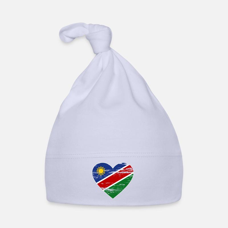 Namibia flag heart used Organic Baby Cap
