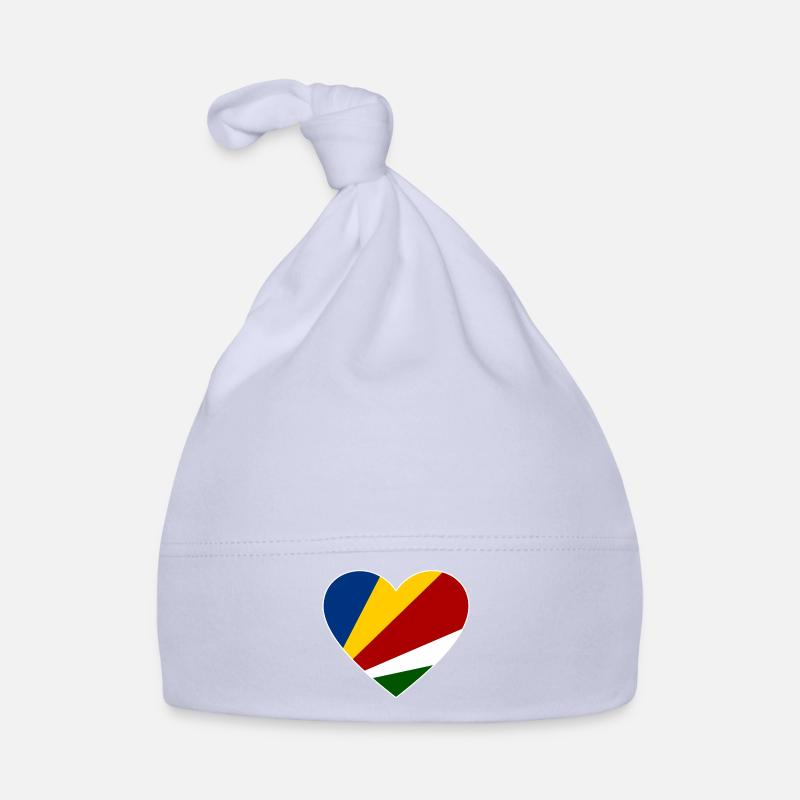 Seychelles flag heart Organic Baby Cap