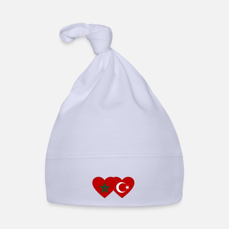 Morocco Turkey Flag Heart Organic Baby Cap