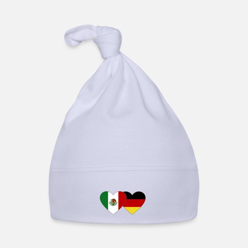 Mexico Germany Flag Heart Organic Baby Cap