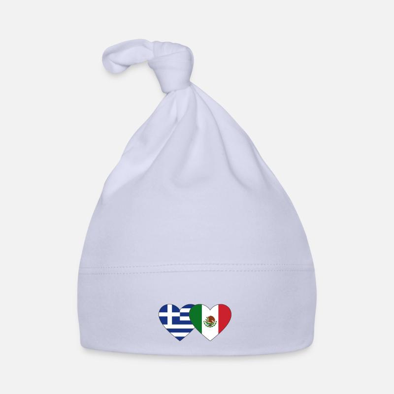 Grèce Mexique Flag Heart Bonnet bio Bébé