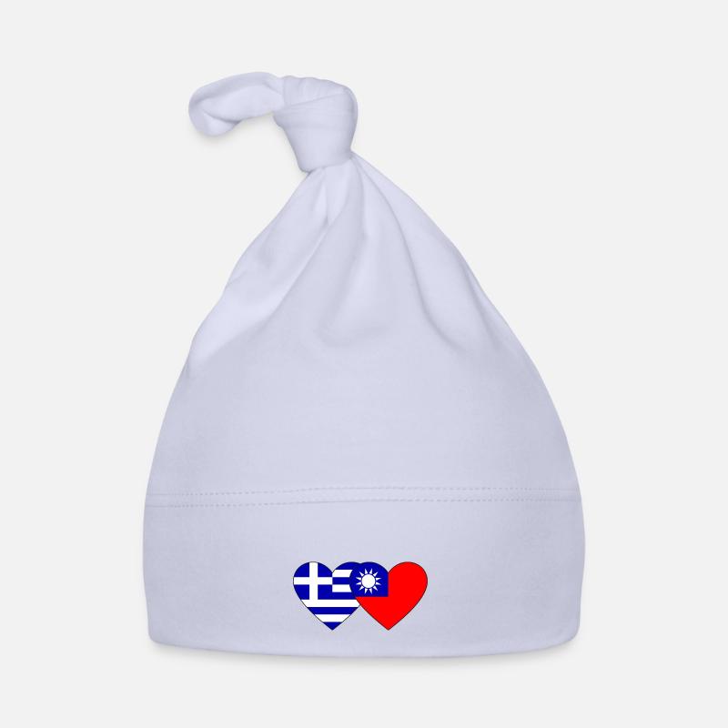 Grèce Taiwan Flag Heart Bonnet bio Bébé