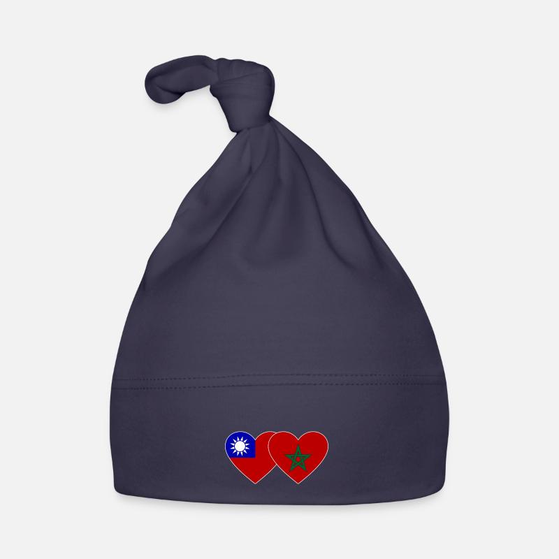 Taiwan Morocco Flag Heart Organic Baby Cap