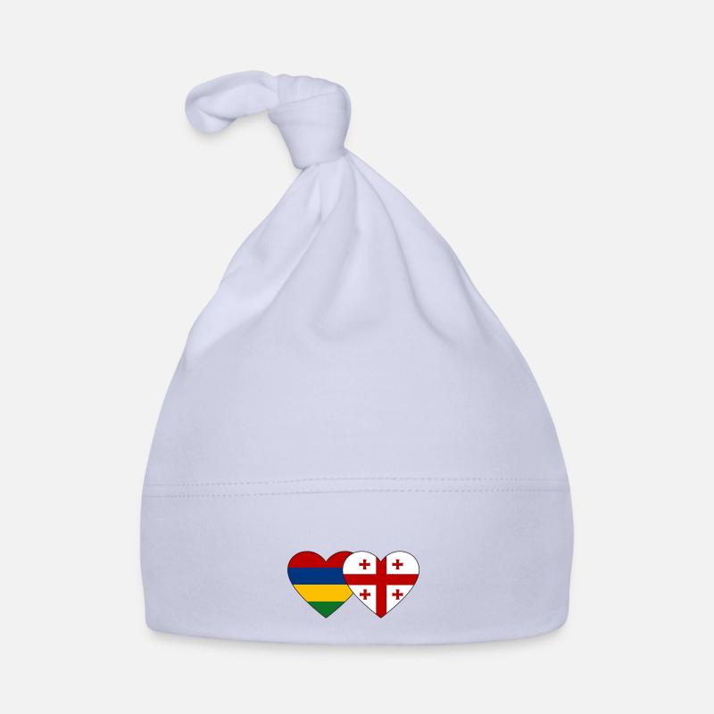 Mauritius Georgia Flag Heart Organic Baby Cap