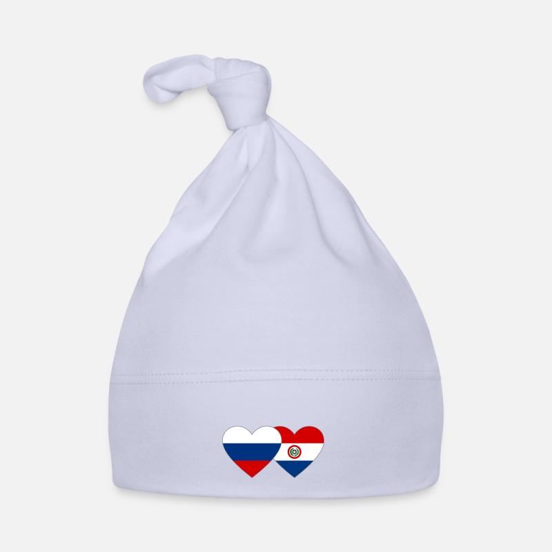 Russie Paraguay Drapeau du Cœur Bonnet bio Bébé