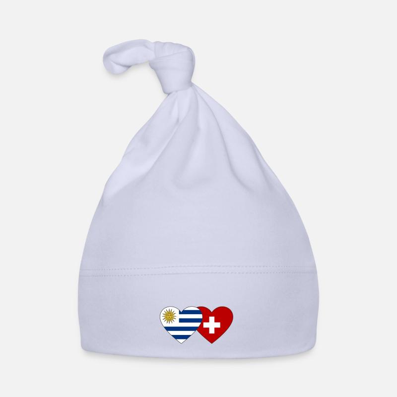 Uruguay Suisse Drapeau du cœur Bonnet bio Bébé