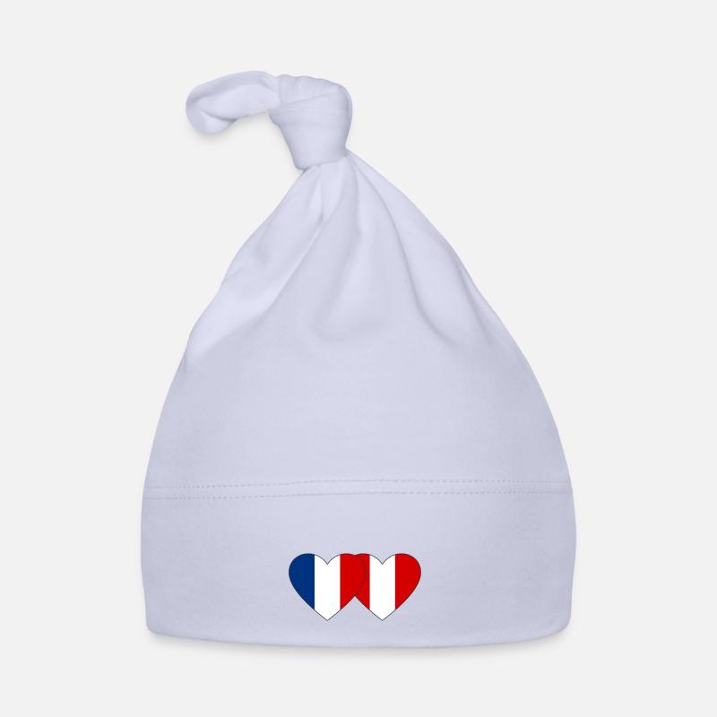 France Pérou Drapeau du Cœur - Bonnet bio Bébé - ciel
