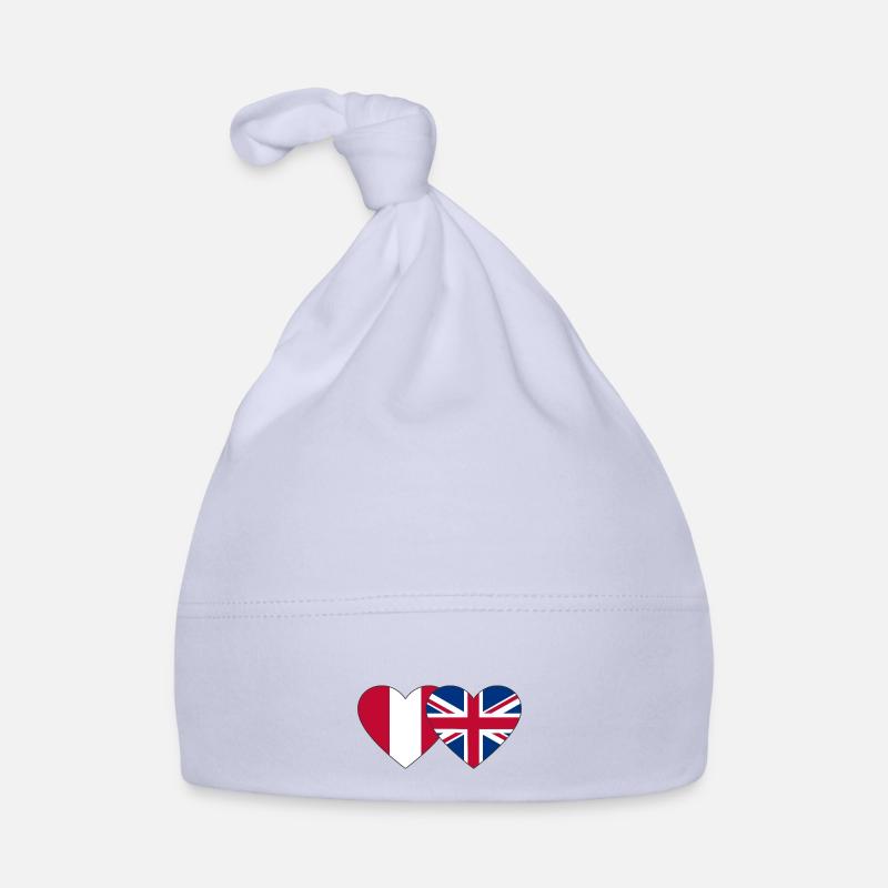 Pérou Angleterre Drapeau du cœur Bonnet bio Bébé