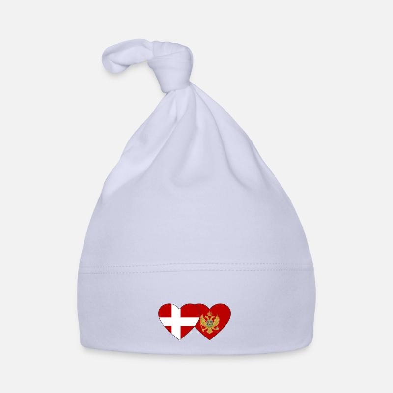 Danemark Drapeau du Monténégro - Bonnet bio Bébé - ciel