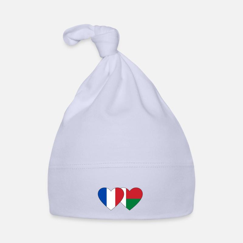 Frankreich Madagaskar Flagge Herz Baby Bio-Mütze
