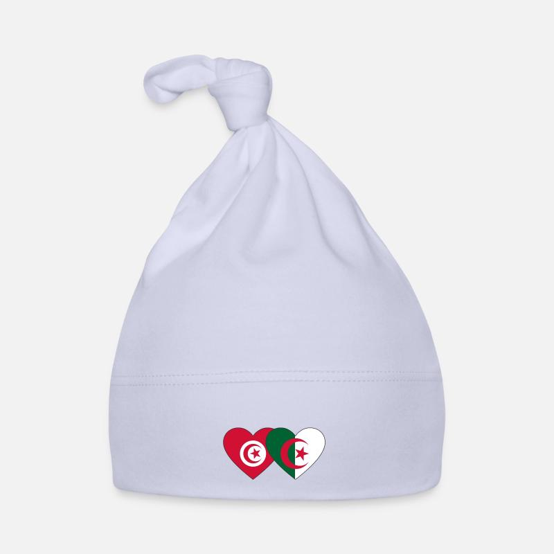 Tunisie Algérie Drapeau Coeur - Bonnet bio Bébé - ciel