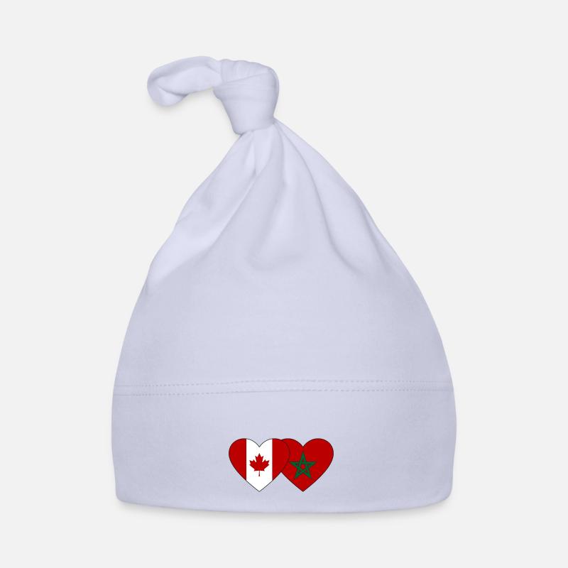 Canada Morocco Flag Heart Organic Baby Cap