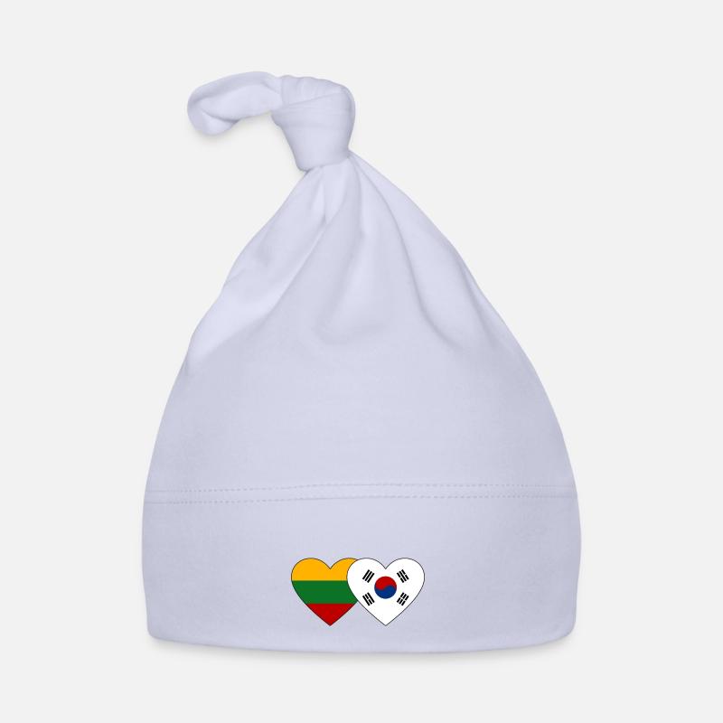 Lituanie Corée du Sud Drapeau Coeur Bonnet bio Bébé