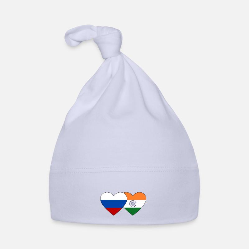Russie Inde Flag Heart Bonnet bio Bébé