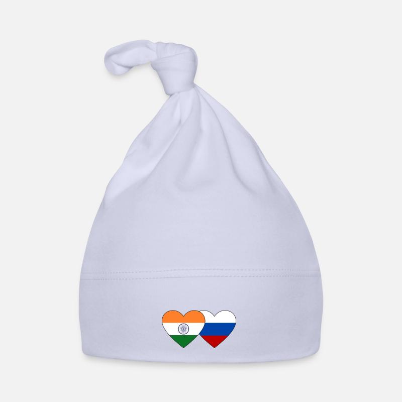 Inde Russie Flag Heart Bonnet bio Bébé