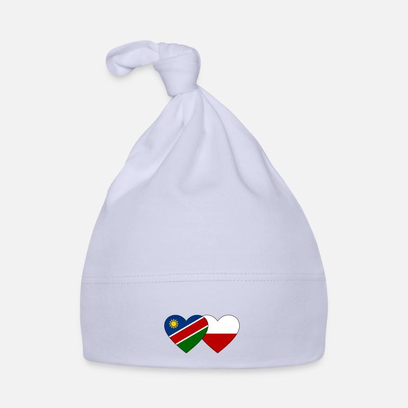 Namibia Poland Flag Heart Organic Baby Cap