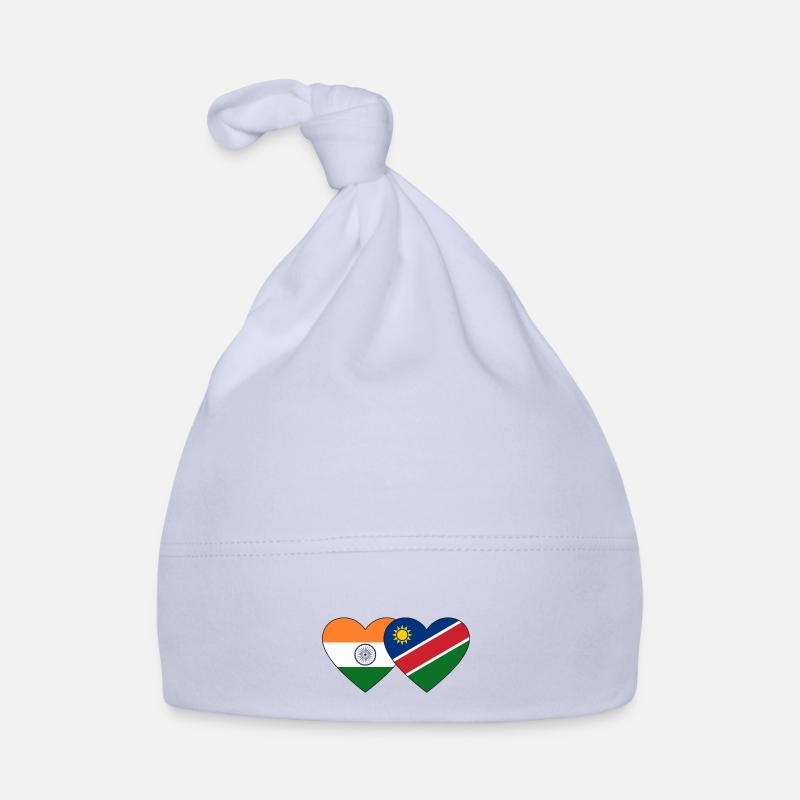 India Namibia Flag Heart Organic Baby Cap
