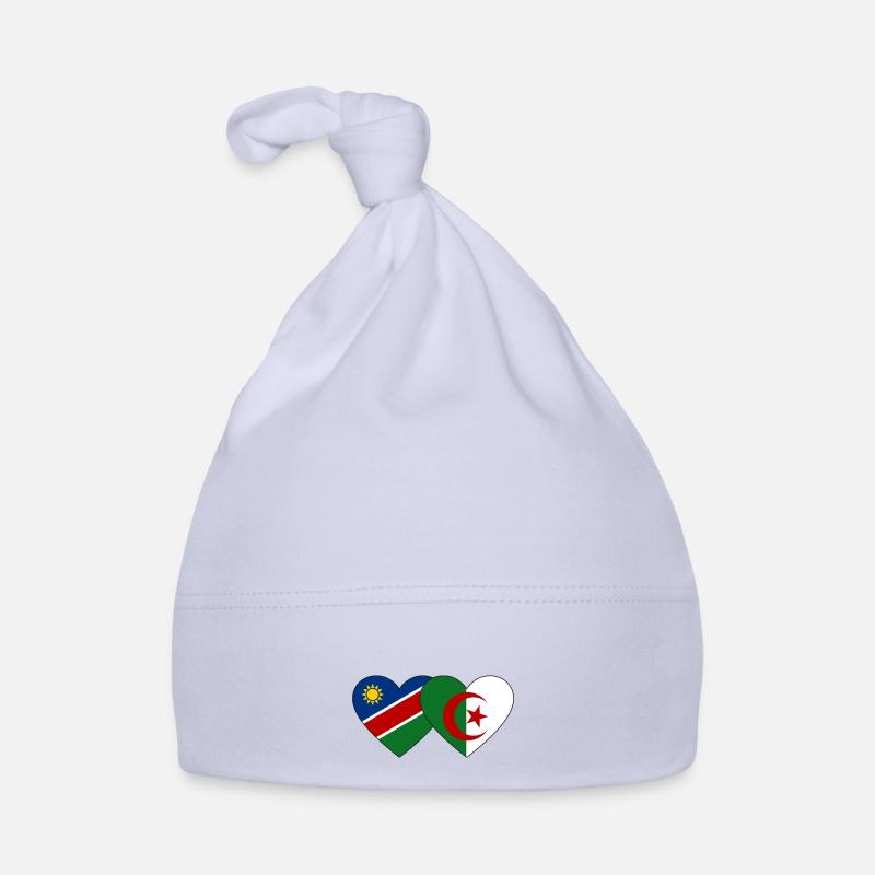 Namibia Algeria Flag Heart Organic Baby Cap