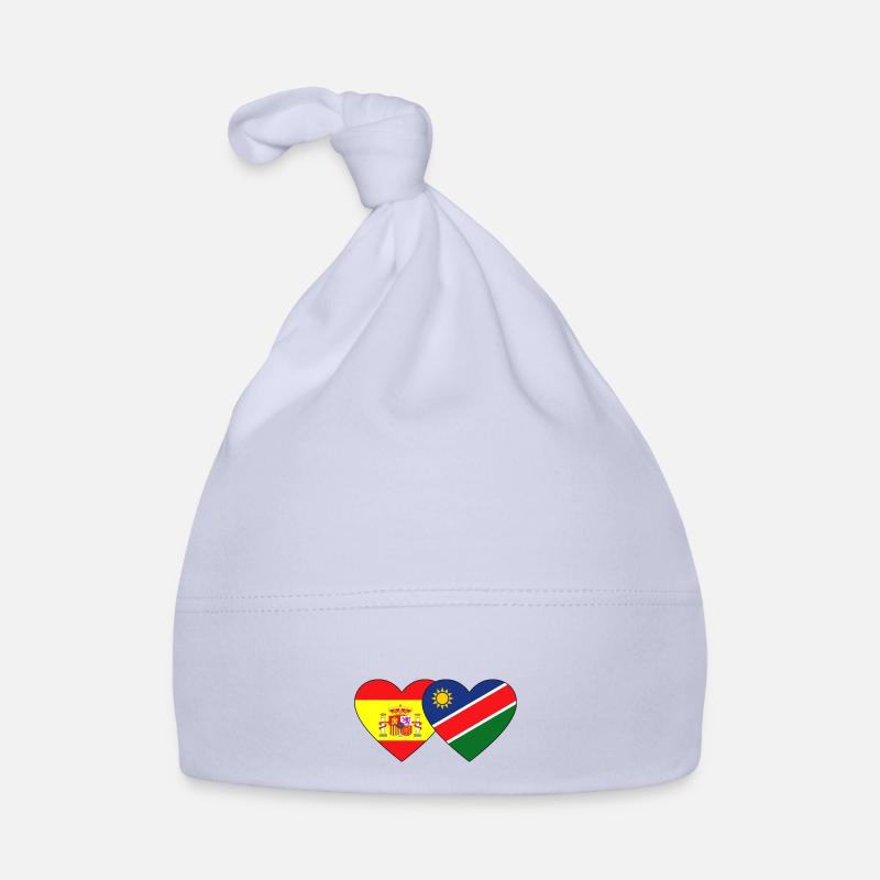 Spain Namibia Flag Heart Organic Baby Cap