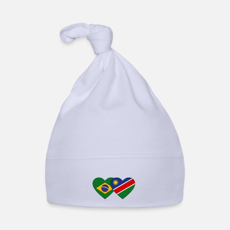 Brazil Namibia Flag Heart Organic Baby Cap
