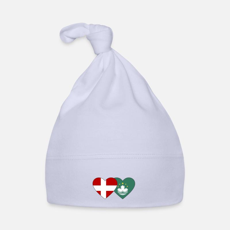 Danemark Cœur de drapeau de Macao Bonnet bio Bébé