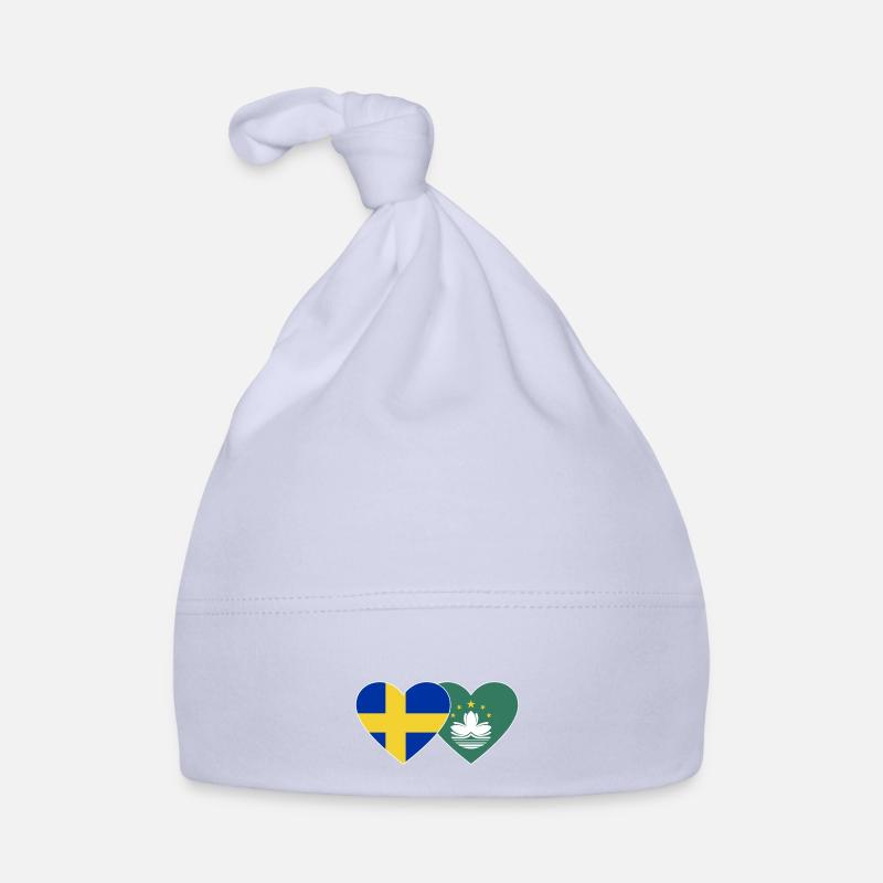Suède Cœur de drapeau de Macao Bonnet bio Bébé