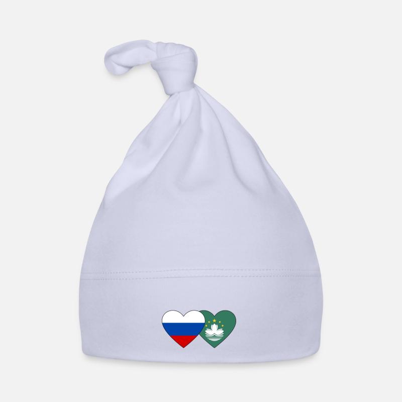 Russie Cœur de drapeau de Macao Bonnet bio Bébé