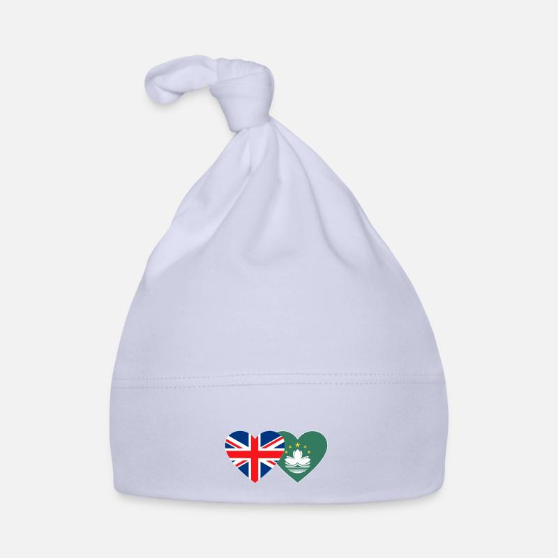 Royaume-Uni Macao Drapeau Coeur Bonnet bio Bébé