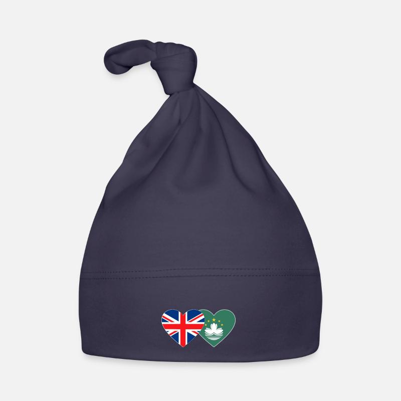 Royaume-Uni Macao Drapeau Coeur Bonnet bio Bébé