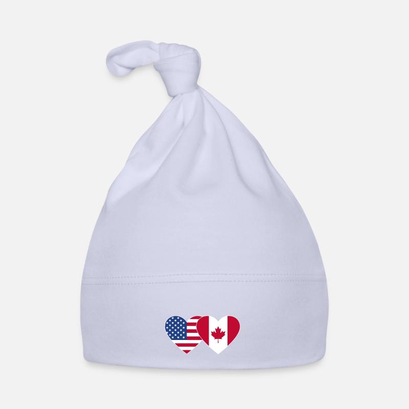 Drapeau des États-Unis Canada Coeur Bonnet bio Bébé