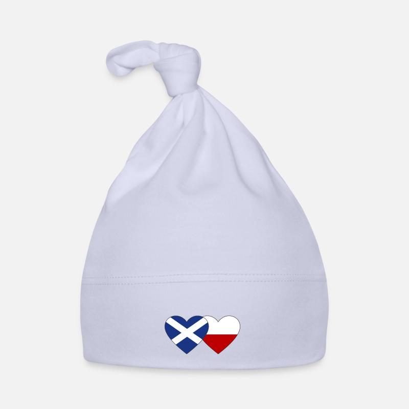 Ecosse Pologne Drapeau Coeur Bonnet bio Bébé