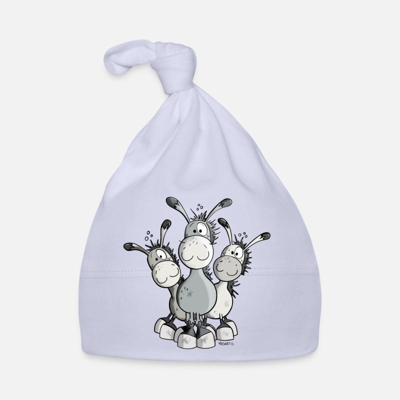 Mignon Âne Comique - Bonnet bio Bébé - ciel