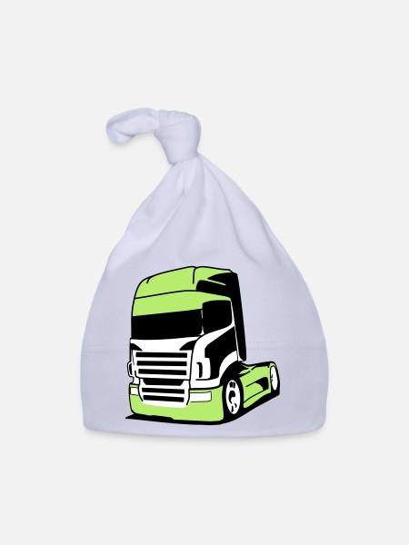 Markanter V8-Truck - Baby Bio-Mütze - Sky - Vorne