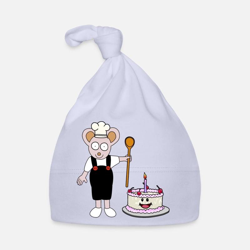 Maus Bäcker Konditor Torte Geburtstag Geschenkidee Baby Bio-Mütze