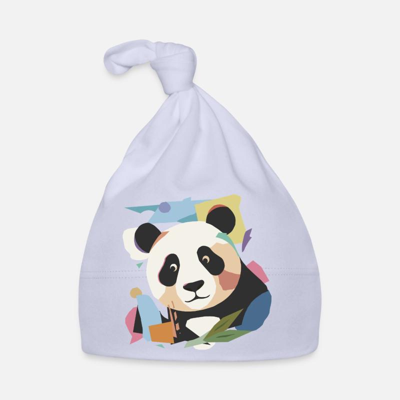 Happy panda in a modern collage look Organic Baby Cap