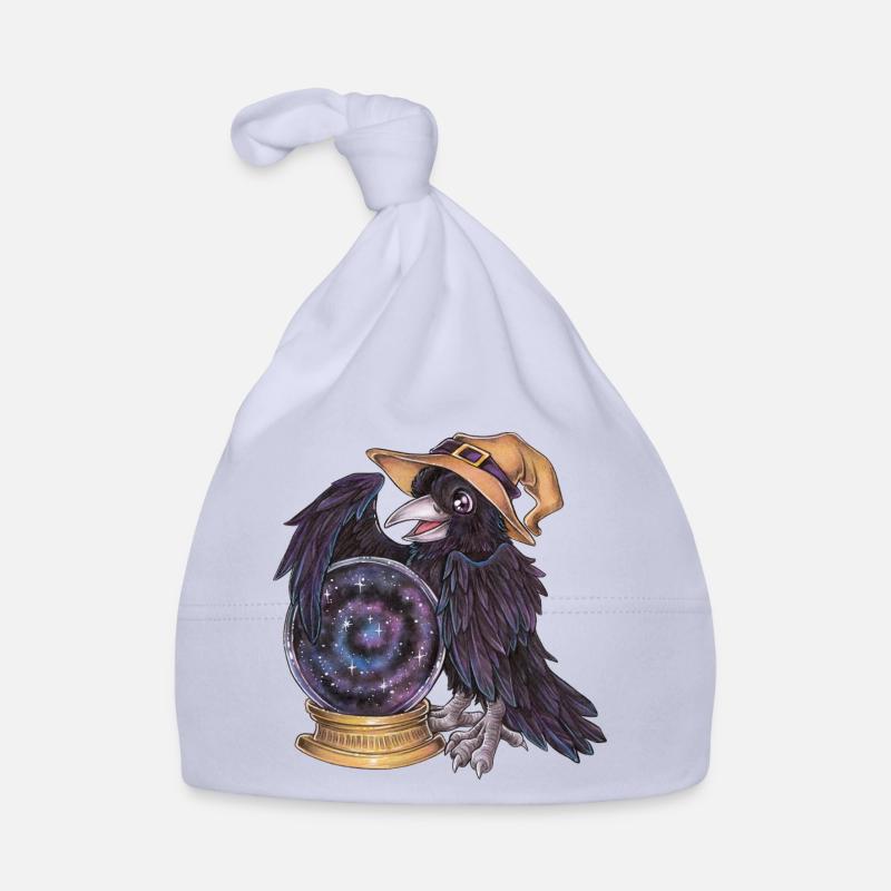Mignonne Sorcière Corbeau avec Diseuse de Bonne Aventure en Boule de Cristal Bonnet bio Bébé