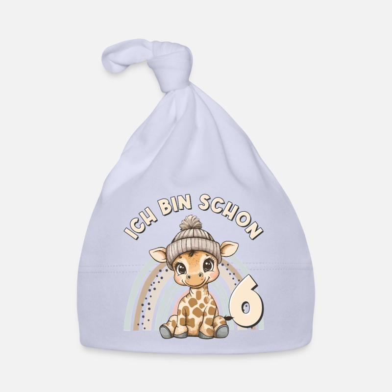 6. Geburtstag Giraffe Regenbogen Süß Niedlich Baby Bio-Mütze