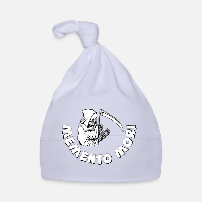rappelez-vous que vous mourrez faucheuse latine - Bonnet bio Bébé - ciel