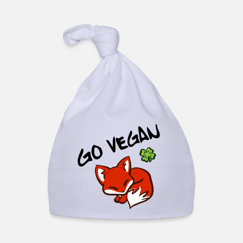 Go Vegan Fox - Idée cadeau vegan avec un renard mignon Bonnet bio Bébé