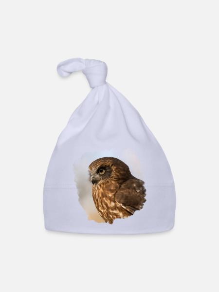 Conception de hibou - Bonnet bio Bébé - ciel